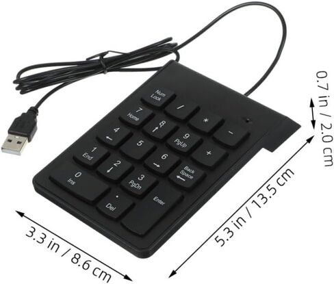 Operitacx 2pcs Portable USB Numeric Keypad for Laptop and Pc, Mini 18-Key Number Pad Keyboard for Banking and Financial Use, Compact Wired Number Keyboard for Desktop in Saudi Arabia