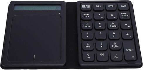 SUNGOOYUE Bluetooth Number Pad, Foldable Wireless Numeric Keypad with Touchpad and Calculator, 23 Keys Portable Financial Accounting Numpad, Compatible with iOS in Saudi Arabia