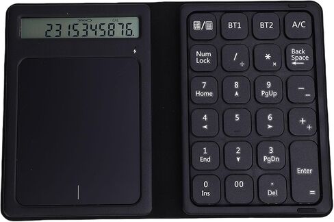SUNGOOYUE Bluetooth Number Pad, Foldable Wireless Numeric Keypad with Touchpad and Calculator, 23 Keys Portable Financial Accounting Numpad, Compatible with iOS in Saudi Arabia