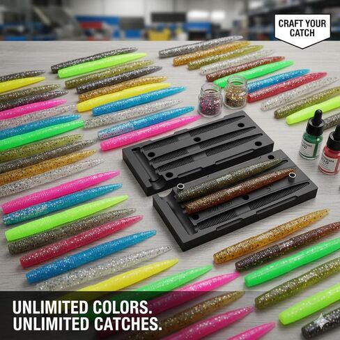 Soft Plastic Lure Mold Yama Stick Bait Senko 5",No Release Oil Needed, High Heat Resistance, No Bubbles, No Flash,Easy DIY Injection Mold for Perfect Soft Plastic Baits in Saudi Arabia