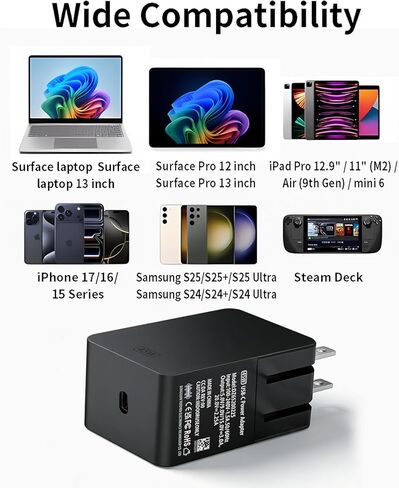 45W USB C Surface Charger Compatible with Microsoft Surface Pro 12" Copilot + PC, Surface Pro 13"，Surface Laptop 13" Snapdragon X Plus, Surface Go Power Adapter in Saudi Arabia