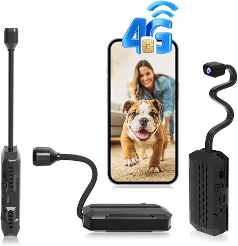 كاميرا تجسس أمنية خلوية 4G LTE، لا تتطلب شبكة WiFi أو طاقة رئيسية (بطاقة SIM متضمنة)، مراقبة صغيرة بدقة 4K HD، رؤية بزاوية واسعة 170 درجة، كشف الحركة بالذكاء الاصطناعي، إمكانية الرؤية الليلية in Kuwait