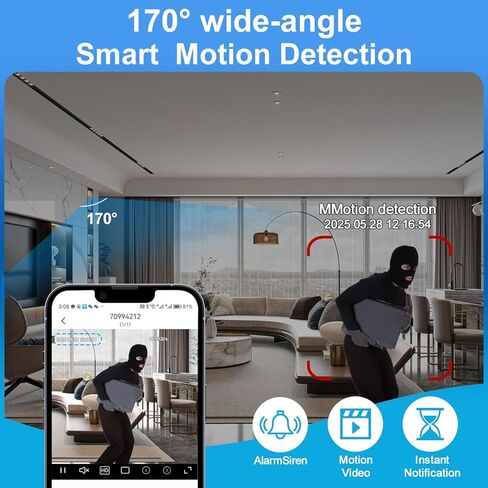 كاميرا تجسس أمنية خلوية 4G LTE، لا تتطلب شبكة WiFi أو طاقة رئيسية (بطاقة SIM متضمنة)، مراقبة صغيرة بدقة 4K HD، رؤية بزاوية واسعة 170 درجة، كشف الحركة بالذكاء الاصطناعي، إمكانية الرؤية الليلية in Kuwait