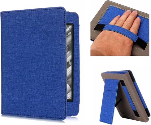 Case with Stand for 7"/6.8" Kindle Paperwhite 2024/2021, 12th/11th Generation & Colorsoft Signature Edition - Durable PU Leather Cover with Auto Sleep Wake, Card Slot, Hand Strap Feature (Orange) in Saudi Arabia