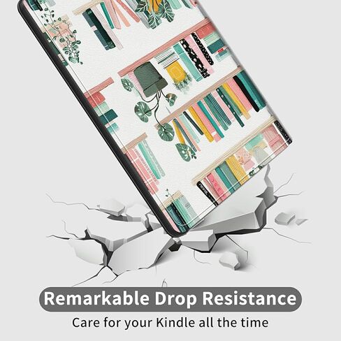 حافظة لجهاز Kindle Paperwhite مقاس 7 بوصات (الجيل الثاني عشر، إصدار 2024) وغطاء قائم رفيع مناسب من Kindle Colorsoft مع خاصية النوم/الاستيقاظ التلقائي، وغطاء نباتات لخزانة الكتب للفتيات والنساء والأولاد والرجال in Kuwait