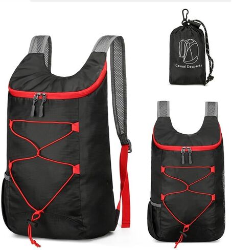Lightweight Hydration Backpack, Foldable Hiking Backpack, Waterproof Collapsible, Hydro Water Daypack for Cycling Hiking Rave, Running Bag for Men Women, Black in Saudi Arabia