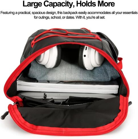 Lightweight Hydration Backpack, Foldable Hiking Backpack, Waterproof Collapsible, Hydro Water Daypack for Cycling Hiking Rave, Running Bag for Men Women, Black in Saudi Arabia