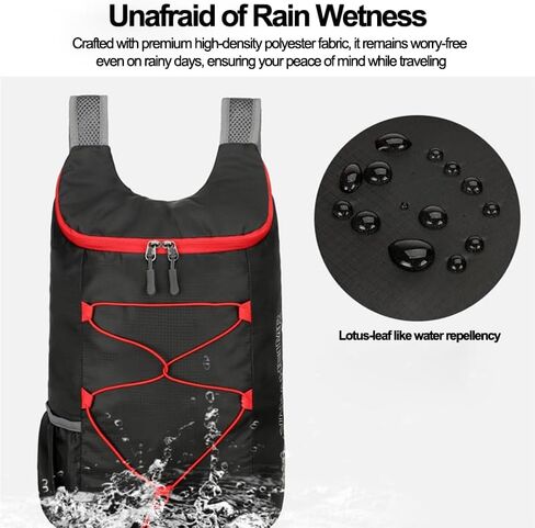 Lightweight Hydration Backpack, Foldable Hiking Backpack, Waterproof Collapsible, Hydro Water Daypack for Cycling Hiking Rave, Running Bag for Men Women, Black in Saudi Arabia