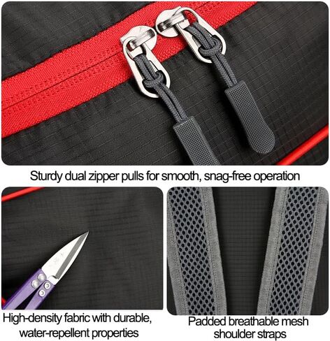 Lightweight Hydration Backpack, Foldable Hiking Backpack, Waterproof Collapsible, Hydro Water Daypack for Cycling Hiking Rave, Running Bag for Men Women, Black in Saudi Arabia