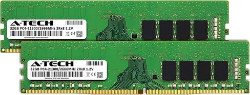 A-Tech 64GB (2x32GB) RAM Replacement for CT2K32G4DFD8266 | DDR4 2666MHz PC4-21300 (PC4-2666V) CL19 UDIMM 2Rx8 1.2V Non-ECC DIMM 288-Pin Desktop Memory Modules in Saudi Arabia