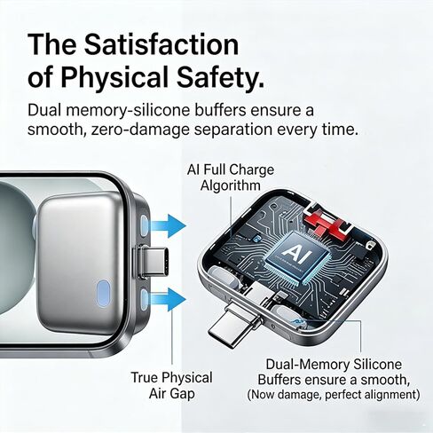 140W AI Physical-Disconnect Battery Guard, Anti Overcharge Protection, Smart Auto-Eject Charging Protector for iPhone, iPad, Android & Type-C Devices, Universal for Phones, Laptops & Tablets in Saudi Arabia