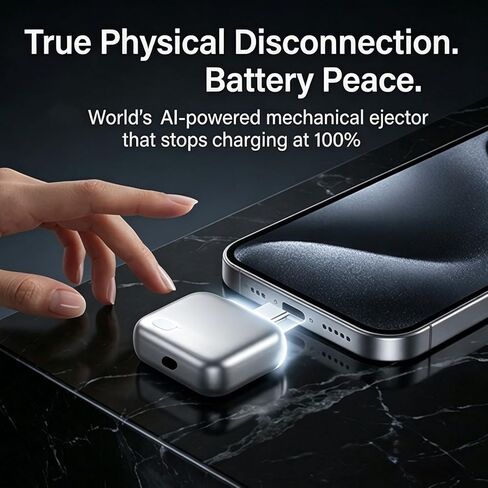 140W AI Physical-Disconnect Battery Guard, Anti Overcharge Protection, Smart Auto-Eject Charging Protector for iPhone, iPad, Android & Type-C Devices, Universal for Phones, Laptops & Tablets in Saudi Arabia