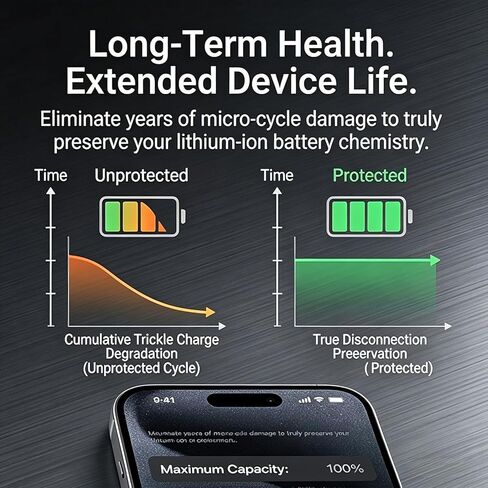 140W AI Physical-Disconnect Battery Guard, Anti Overcharge Protection, Smart Auto-Eject Charging Protector for iPhone, iPad, Android & Type-C Devices, Universal for Phones, Laptops & Tablets in Saudi Arabia