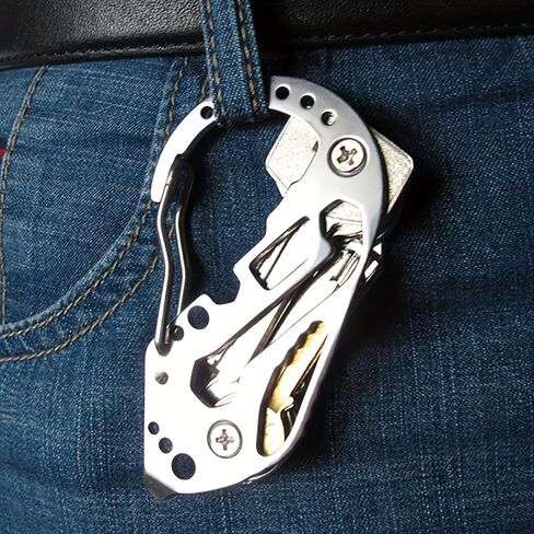 سلسلة مفاتيح متعددة الأدوات من الفولاذ المقاوم للصدأ، فتاحة زجاجات EDC المحمولة ومفك براغي، معدات ملحقة للتخييم في الهواء الطلق in Saudi Arabia