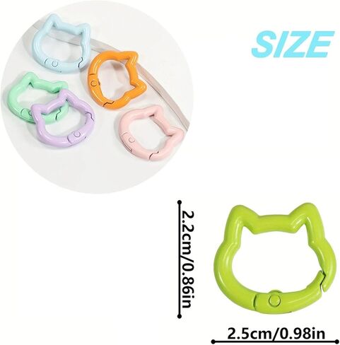 12-Pack Cat Carabiner Keychain Set, Zinc Alloy Cat Head Clasp Snap Hook for Keychain Making, 12 Colors in Saudi Arabia