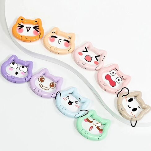 12-Pack Cat Carabiner Keychain Set, Zinc Alloy Cat Head Clasp Snap Hook for Keychain Making, 12 Colors in Saudi Arabia