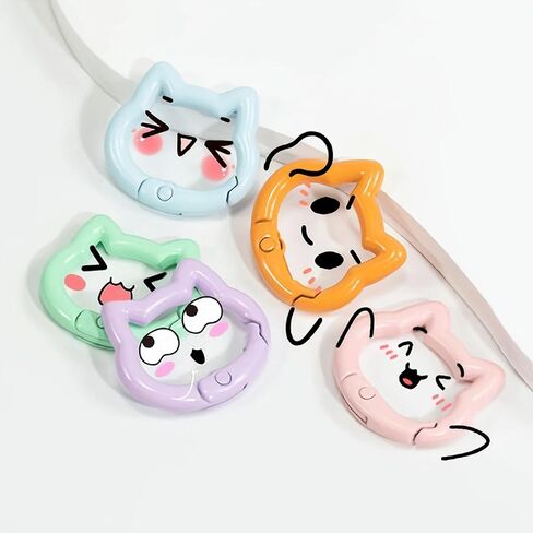 12-Pack Cat Carabiner Keychain Set, Zinc Alloy Cat Head Clasp Snap Hook for Keychain Making, 12 Colors in Saudi Arabia