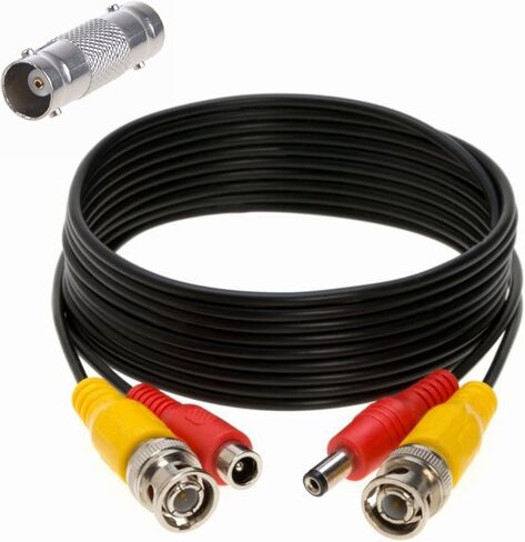 25ft Black BNC Video Power Wire Cord Compatible with Swann Night Owl CCTV Cameras Cable Black in Saudi Arabia
