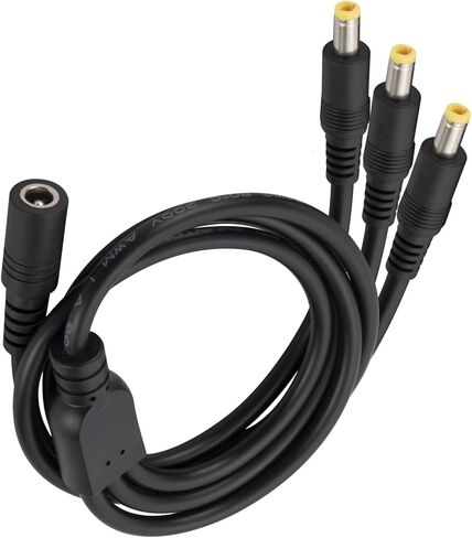 CENSHI 1-Pack 5.5mm x 2.5mm DC Splitter Cable, 2.3 Ft 18AWG 1 Female to 3 Male Power Cord for CCTV Camera, LED Strip Lights, Router and DC Power Supply in Saudi Arabia