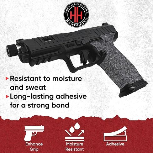 Handleitgrips Gun Grip Tape Wrap متوافق مع Canik Mete SFT Pro، شريط قبضة مسدس من ورق الصنفرة الأسود مع إدراجات، أغطية قبضة المسدس، مملوكة للمحاربين القدامى، صنع في الولايات المتحدة الأمريكية in Saudi Arabia
