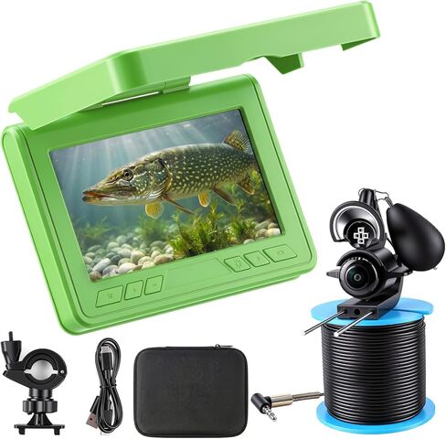 Fishing Camera, 220° Ultra-Wide HD Underwater Fishing Camera with 4.3" LCD & IR Night Vision, 5000mAh Rechargeable Battery 100ft Cable for Ice Lake Boat Kayak Fishing in Saudi Arabia
