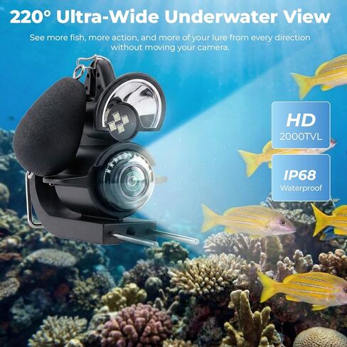 Fishing Camera, 220° Ultra-Wide HD Underwater Fishing Camera with 4.3" LCD & IR Night Vision, 5000mAh Rechargeable Battery 100ft Cable for Ice Lake Boat Kayak Fishing in Saudi Arabia