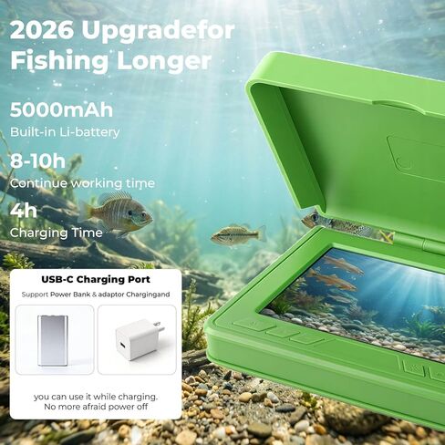 Fishing Camera, 220° Ultra-Wide HD Underwater Fishing Camera with 4.3" LCD & IR Night Vision, 5000mAh Rechargeable Battery 100ft Cable for Ice Lake Boat Kayak Fishing in Saudi Arabia