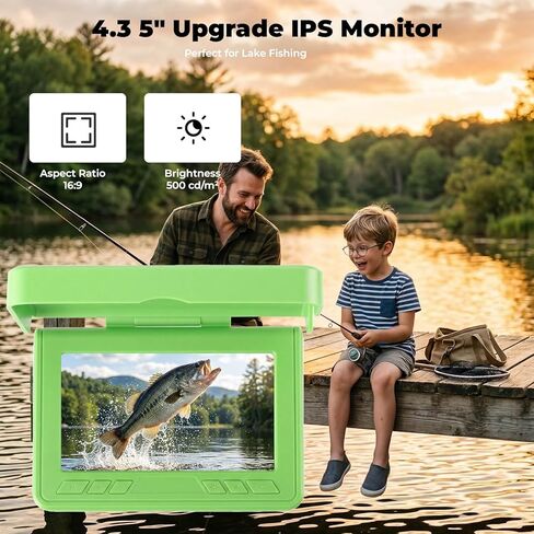 Fishing Camera, 220° Ultra-Wide HD Underwater Fishing Camera with 4.3" LCD & IR Night Vision, 5000mAh Rechargeable Battery 100ft Cable for Ice Lake Boat Kayak Fishing in Saudi Arabia