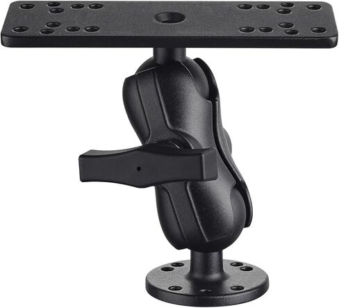 Strg 1.5" Ball Mount with 3.4" Double Socket Arm, Rectangular Plate and Round Base, Aluminum C Size 1.5" Ball AMPS Mount for Small/Medium Sized Fish Finders and Tablet Mounting Laptop Mounting in Saudi Arabia