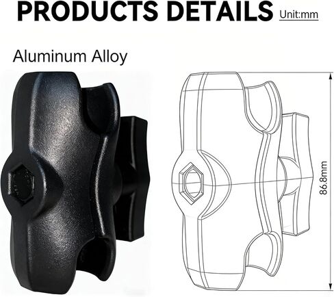 Strg 1.5" Ball Mount with 3.4" Double Socket Arm, Rectangular Plate and Round Base, Aluminum C Size 1.5" Ball AMPS Mount for Small/Medium Sized Fish Finders and Tablet Mounting Laptop Mounting in Saudi Arabia