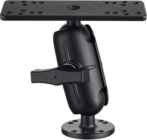 Strg 1.5" Ball Mount with 3.7" Double Socket Arm, Rectangular Plate and Round Base, C Size 1.5“ Ball AMPS Mount for Small/Medium Sized Fish Finder Mounting Tablet and Laptop Mounting in Saudi Arabia