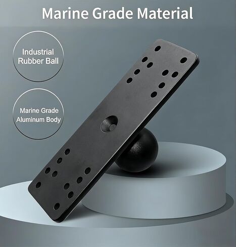 Strg 1.5" Ball Mount with 3.7" Double Socket Arm, Rectangular Plate and Round Base, C Size 1.5“ Ball AMPS Mount for Small/Medium Sized Fish Finder Mounting Tablet and Laptop Mounting in Saudi Arabia