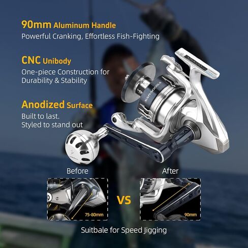 مقبض طاقة GOMEXUS متوافق مع بكرة الغزل Shimano Stella SW 4000-20000 Saragosa SW 5000-14000 in Kuwait