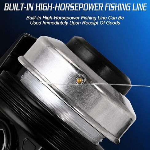 Spincast Fishing Reel, 3.9:1 Gear Ratio, Pre-Spooled, Left/Right Hand Reversible, Aluminum, Black, for Freshwater Trout, Catfish and Bass in Saudi Arabia