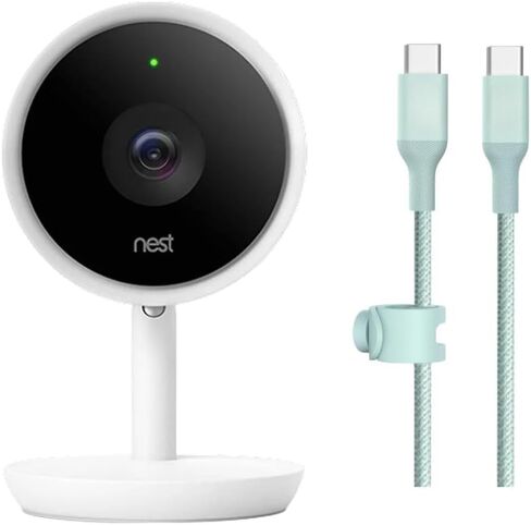 Google Nest Cam IQ Indoor Security Camera – Replacement Unit – 4K Sensor, 1080p HD, Supersight, Assistant – White – Includes Camera Only + 10 FT USB-C to USB-C Cable in Saudi Arabia