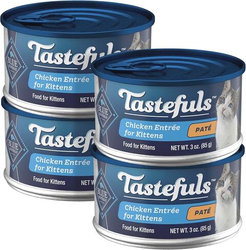 Blue Buffalo Tastefuls Natural Kitten Pate Wet Cat Food, Chicken Entrée 3-oz cans (Pack of 24) in Kuwait