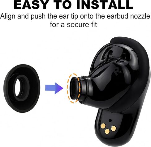 أطراف أذن بديلة متوافقة مع سماعات الأذن Bose QuietComfort Ultra (2023)، أطراف أذن من السيليكون الناعم مع صندوق تخزين محمول (3، أسود، صغير/متوسط/كبير) in Kuwait
