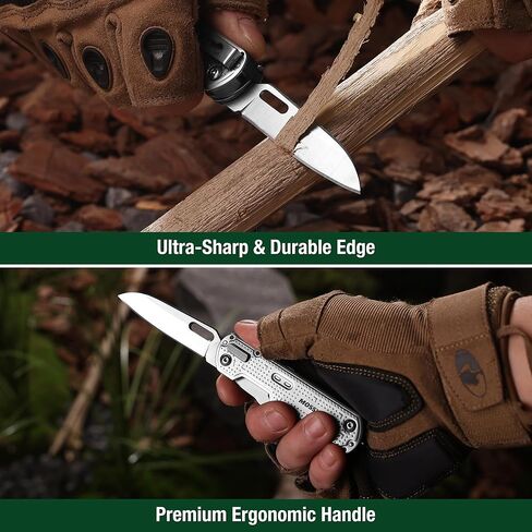 Mossy Oak 13-in-1 Multitool Pocket Knife, Razor-Sharp Stainless Steel Multitool Knife with Clip, Tiny Tools with Scissors, Opener, Screwdriver, Glass Breaker for Camping, Survival, Hiking, Daily Tasks in Saudi Arabia