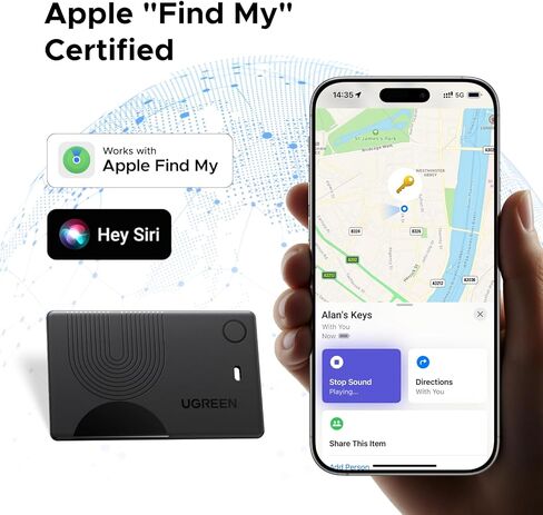 UGREEN FineTrack Slim Wallet Tracker Card (iOS Only), Rechargeable Air Tracker Tags Compatible with Apple Find My, Smart Tags for Wallet,Luggage and More in Saudi Arabia