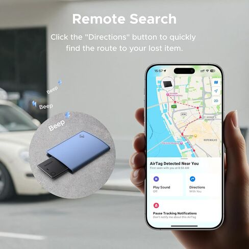 UGREEN FineTrack Slim Wallet Tracker Card (iOS Only), Rechargeable Air Tracker Tags Compatible with Apple Find My, Smart Tags for Wallet,Luggage and More in Saudi Arabia