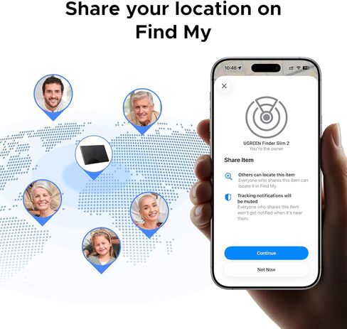 UGREEN FineTrack Slim Wallet Tracker Card (iOS Only), Rechargeable Air Tracker Tags Compatible with Apple Find My, Smart Tags for Wallet,Luggage and More in Saudi Arabia