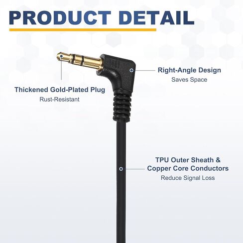 2 Set 3.5mm TRS to TRS Patch Cable Cord Wire, Straight-Angle Microphone Patch Cable Coiled Retractable for DSLR Cameras PC, Black(3-Pole to 3-Pole) in Saudi Arabia