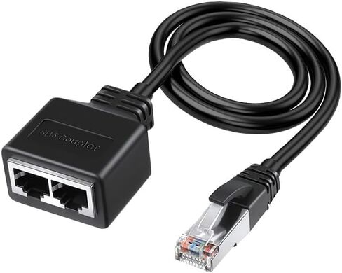 RJ45 Ethernet Cable Splitter 1 to 2 Network Adapter, Ethernet Splitter LAN Connection Male to Female Adapter for Cat5/Cat5e/Cat6 in Saudi Arabia