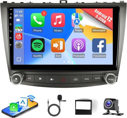 Naifay 8Core Android Car Stereo for Lexus IS250 IS300 IS350 2006-2012 Radio Upgrade 10.1" IPS Touchscreen for Lexus Radio with Wireless Carplay Android Auto/Bluetooth/WiFi/FM/GPS/SWC/Canbus+MIC in Saudi Arabia