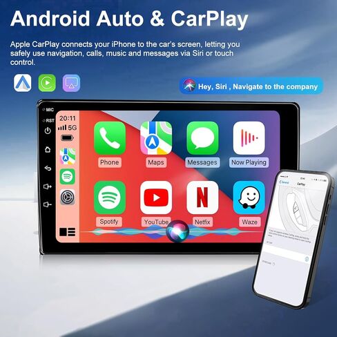 راديو سيارة أندرويد لتويوتا تاكوما 2005-2015، 9 بوصة تاكوما ستيريو ترقية دعم Carplay اللاسلكي Android Auto، وحدة رأس شاشة تعمل باللمس مع نظام تحديد المواقع العالمي (GPS) وكاميرا احتياطية بلوتوث FM DSP SWC 5GWiFi in Kuwait