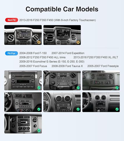 راديو ستيريو للسيارة 11.5 بوصة 4G+64G Android لسيارة Ford F150 (2004-2008) F250 F350 F450 (2008-2016) Focus Fusion (2005-2007) مع Carplay Android Auto GPS Bluetooth 5G WiFi SWC التي تعمل باللمس in Saudi Arabia