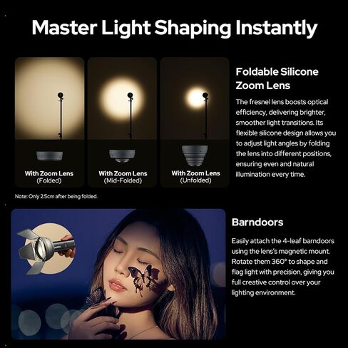 Godox FL15Bi Portable LED Video Flash Light, Bi-Color 2800K-6500K Camera Flash,253g Pocket Light with Silicone Zoom Lens, Barndoors,4750mAh Battery,CRI≈97 TLCI≈98,11 FX Effects in Saudi Arabia