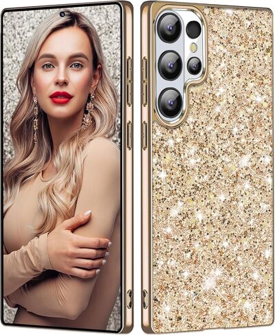 S26 Ultra Glitter Case for Samsung Galaxy S26 Ultra 5G Phone Case for Women Girls, Slim Ultra Thin Matte Back Shockproof Protective Cover for Samsung S26 Ultra 5G, Crystal Bling Case, 2026 (Rose Gold) in Saudi Arabia