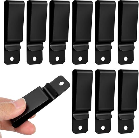 KALLORY 10pcs Metal Belt Clip Hooks Iron Bag Clips with Single Design for Holsters Pouches and Scabbards Versatile Secure Holders for Outdoor Activities and Daily Use in Saudi Arabia
