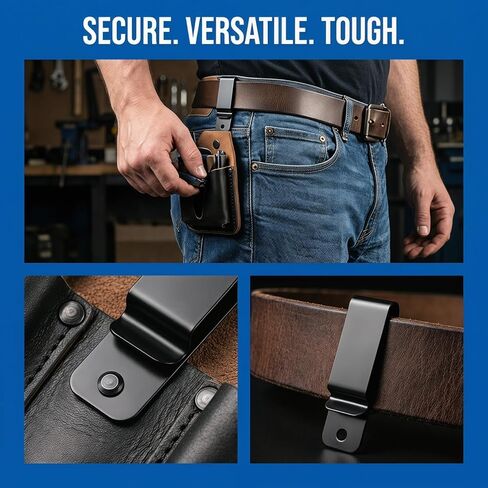 KALLORY 10pcs Metal Belt Clip Hooks Iron Bag Clips with Single Design for Holsters Pouches and Scabbards Versatile Secure Holders for Outdoor Activities and Daily Use in Saudi Arabia